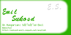 emil sukosd business card